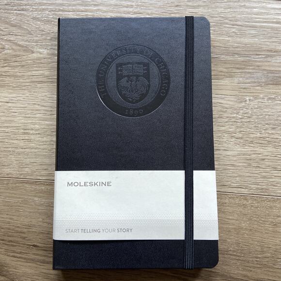 Moleskine Custom University of Chicago Notebook Sz 5" x 8.25" Black Hard Cover - Picture 1 of 7